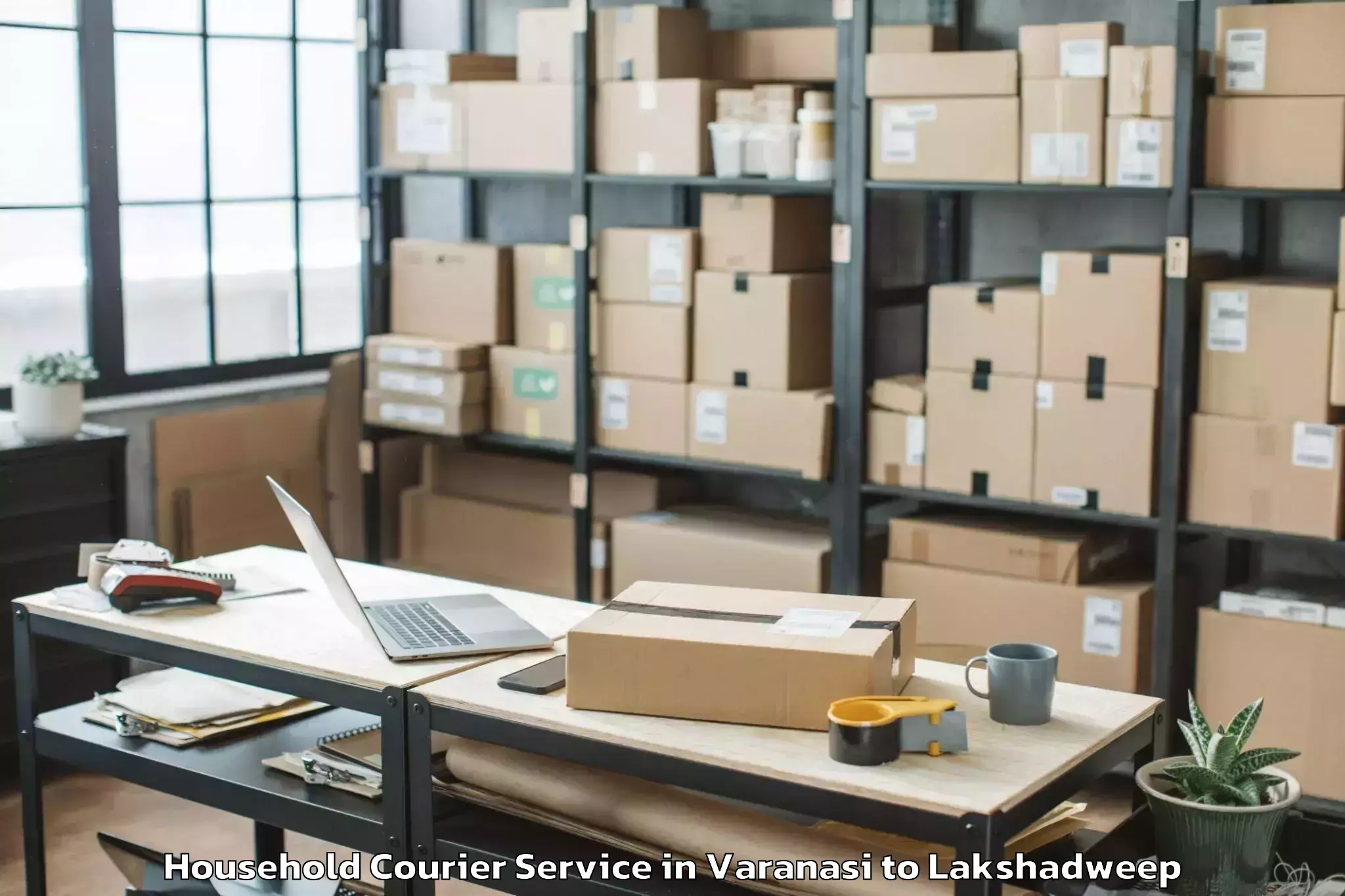 Professional Varanasi to Kiltan Island Household Courier